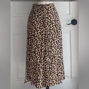 Cheetah Button Down Midi Skirt